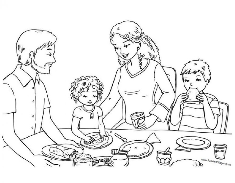 Моя сім'я за столом малюнок для дітей - добірка ідей