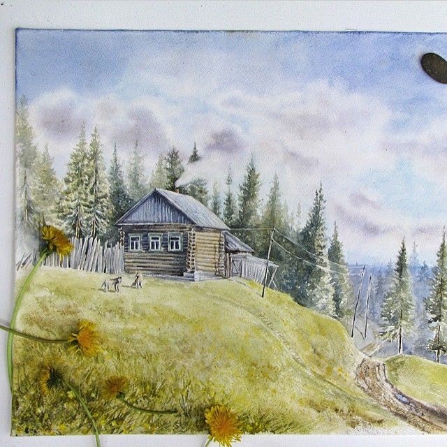 Будиночок у селі для малювання малюнки