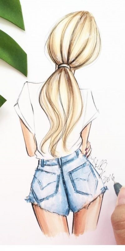 Зображення для малювання дівчини в шортах