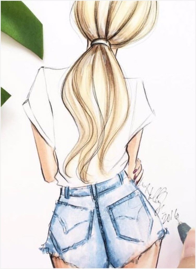 Зображення для малювання дівчини в шортах