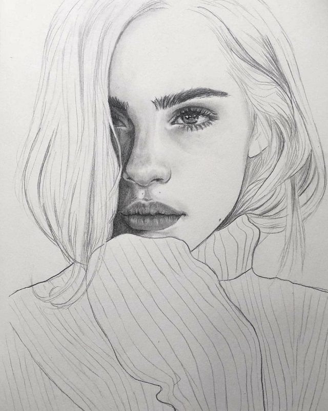 Малюнок дівчина в светрі