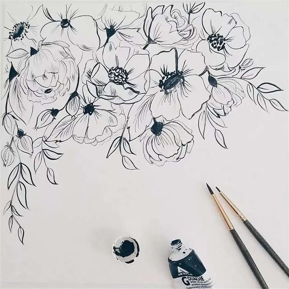 Красиві малюнки квітів для малювання